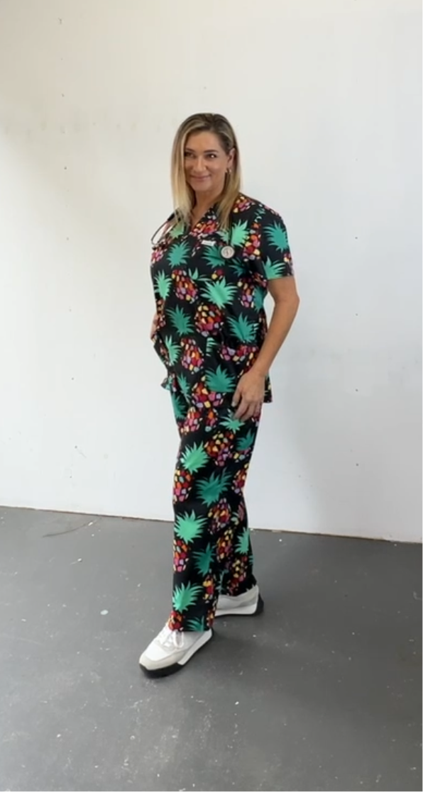 Tropicana black scrub set