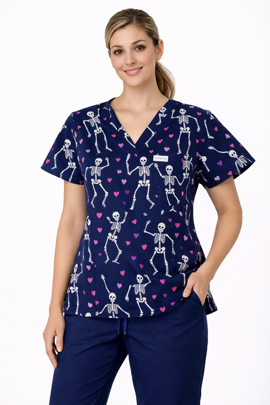 Dancing bones scrub top KazScrubs
