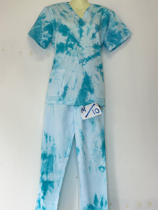 Blue water scrub set