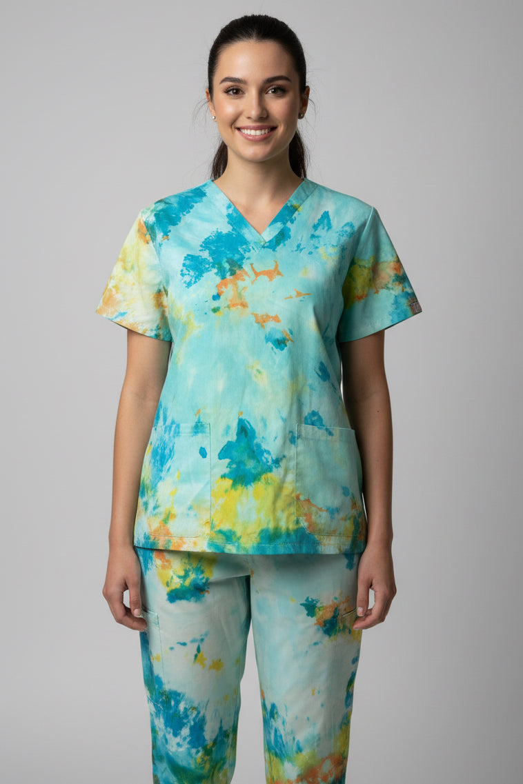 REEF tie-dyed scrub sets KazScrubs
