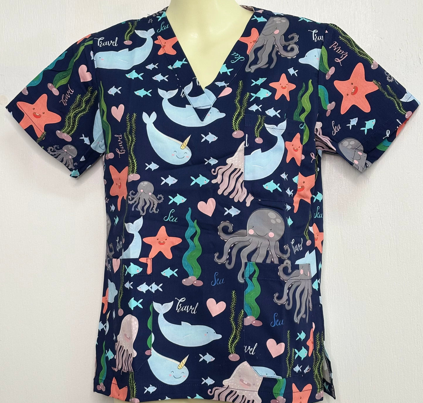 Ocean love Scrub top