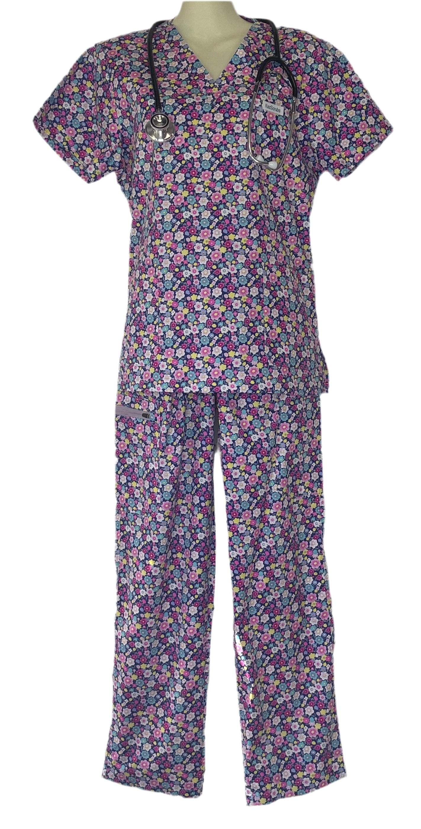 Pretty flowers scrub set