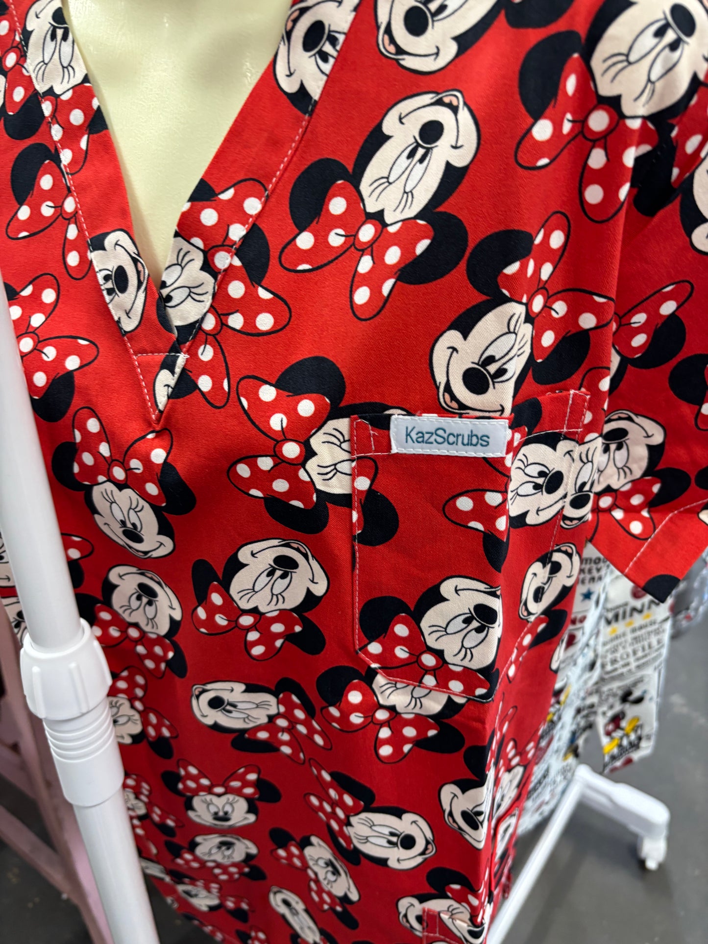 Red mini scrub top