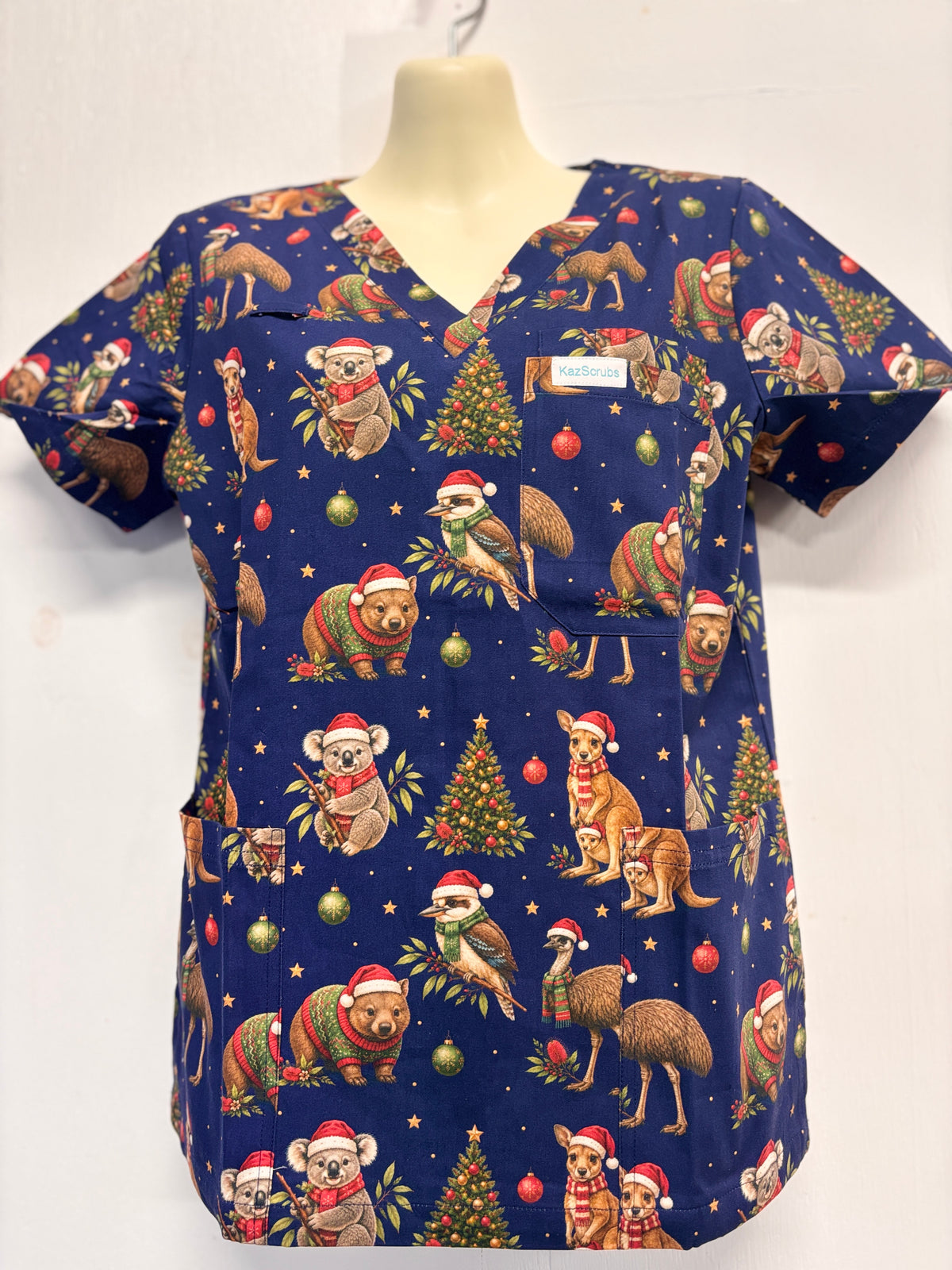 Auzzie Christmas scrub top