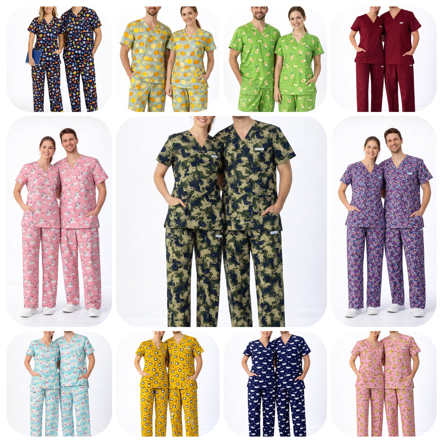 Tropicana black scrub set KazScrubs