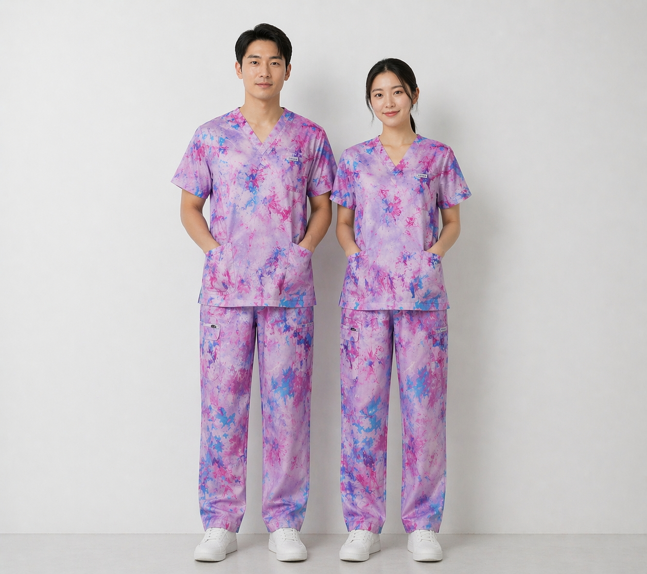Cotton candy tie-dyed scrub set KazScrubs