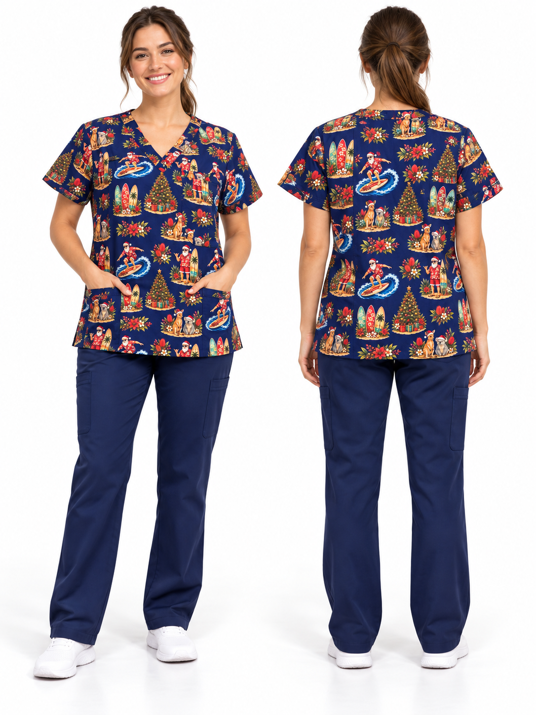 Auzzie Santa Scrub top