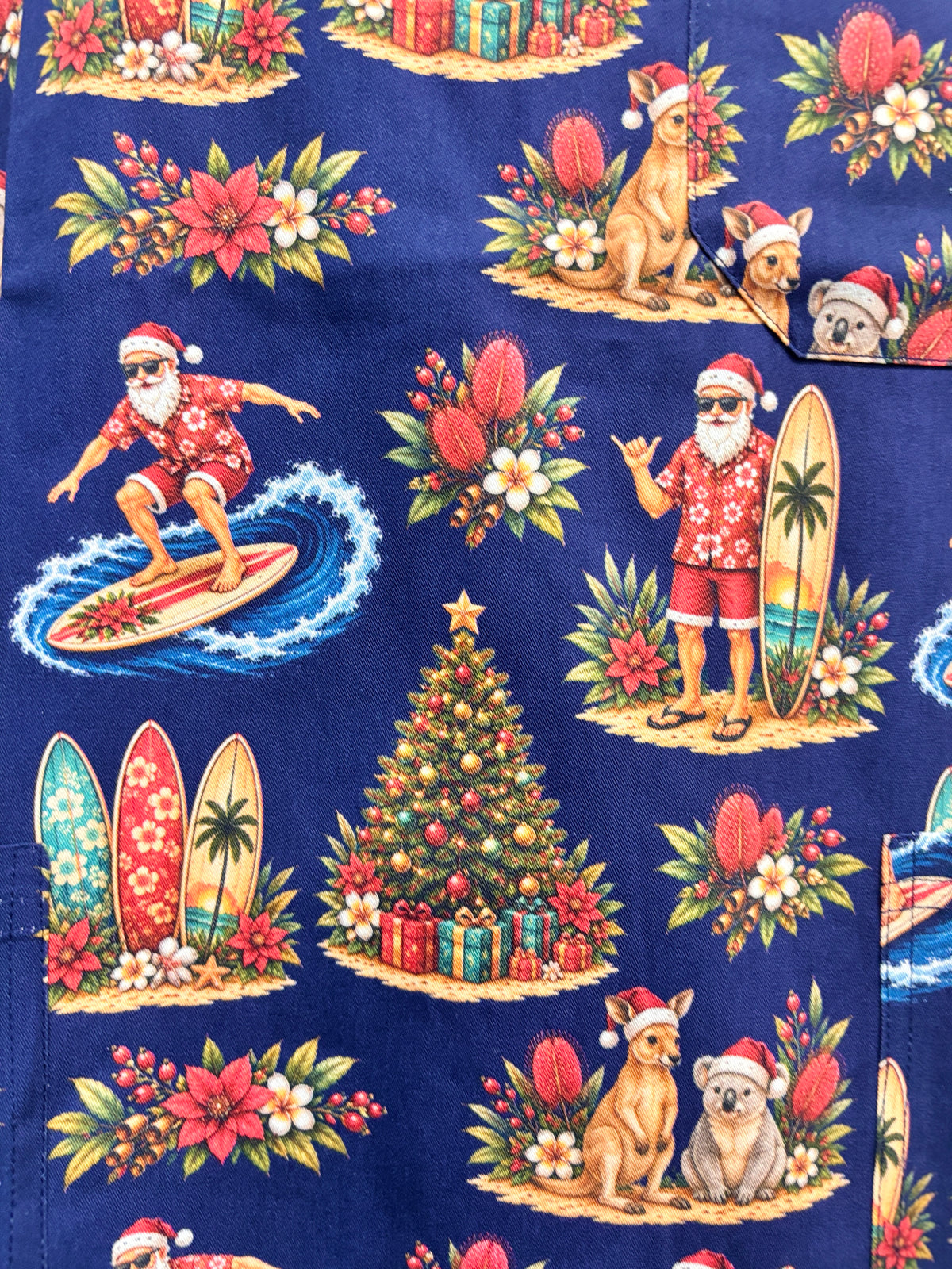 Auzzie Santa Scrub top