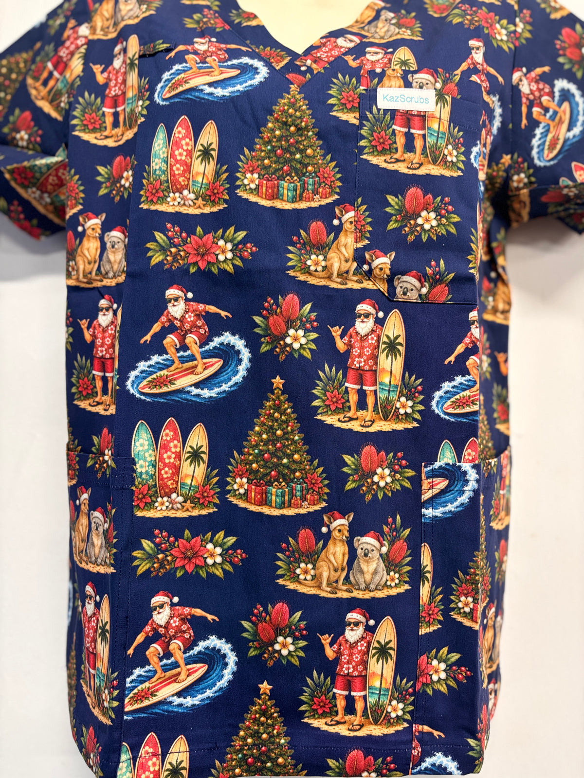 Auzzie Santa Scrub top