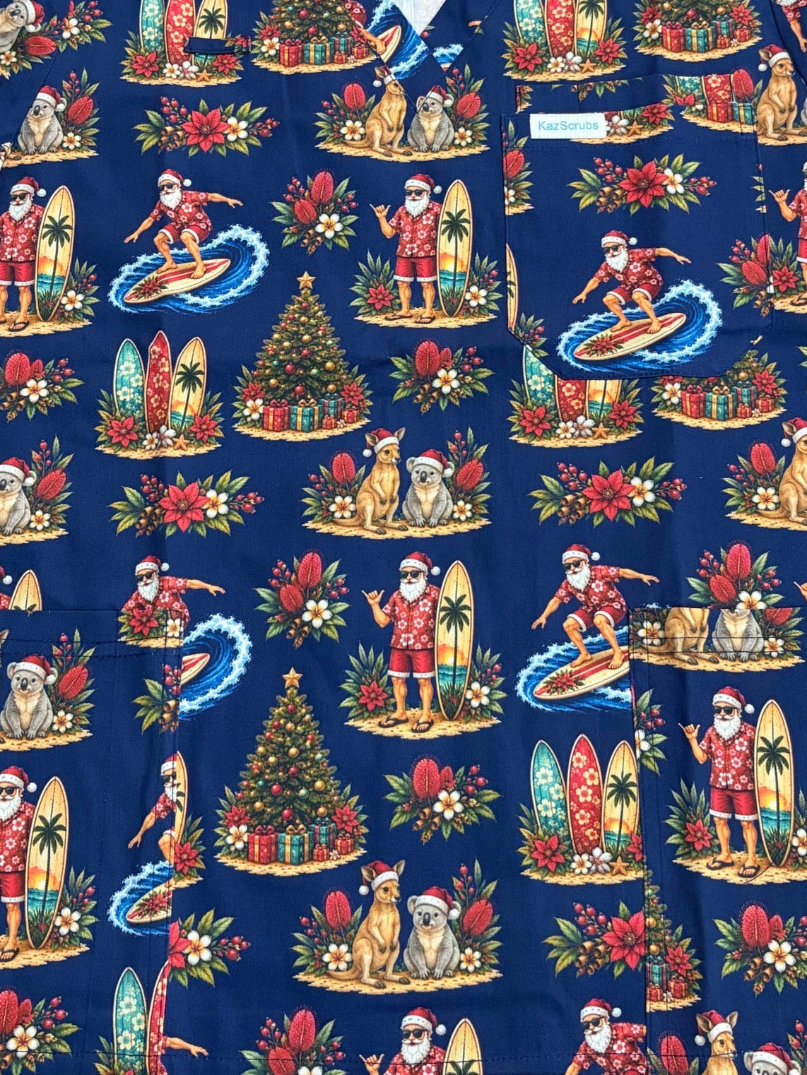 Auzzie Santa Scrub top