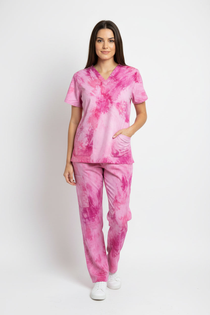 Pink swirl KazScrubs