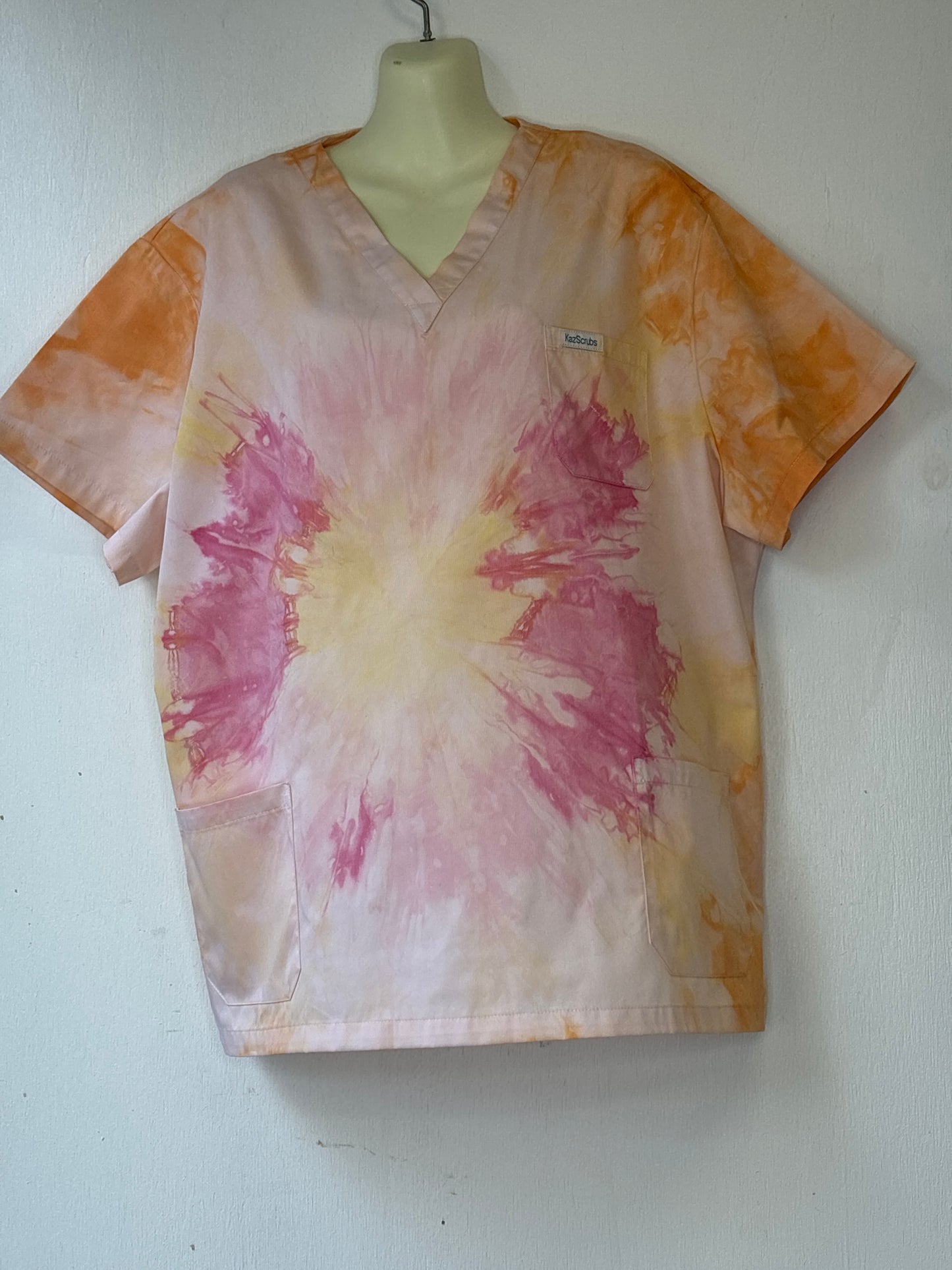 Dreams scape tie dyed scrub top