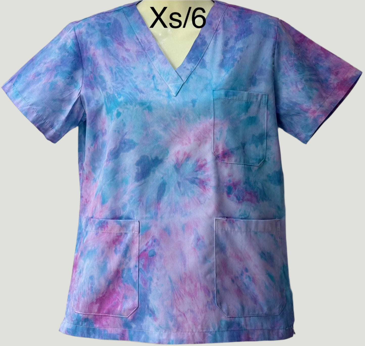 Fruit Tingle tie dyed scrub top
