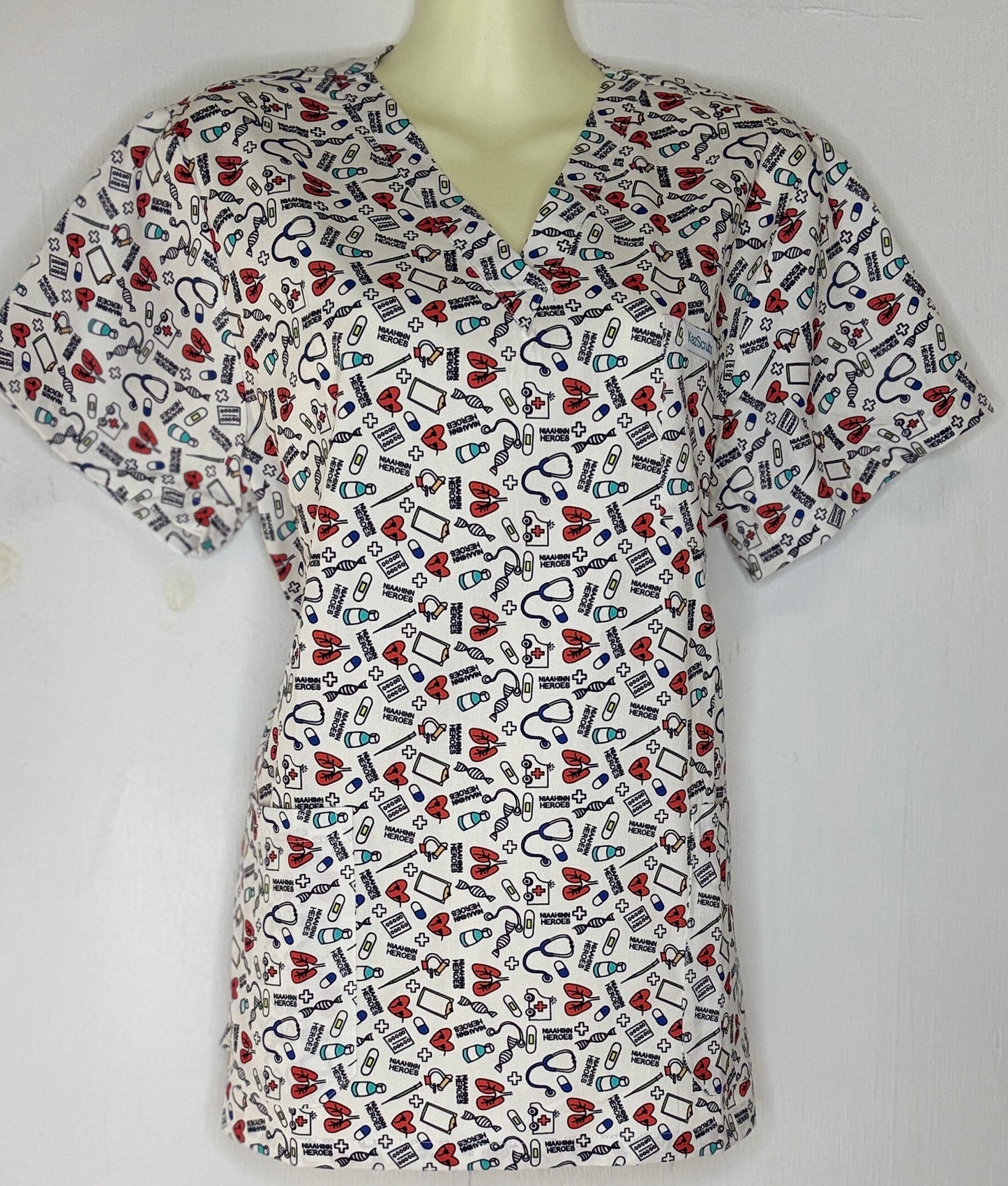 Heart beat scrub top
