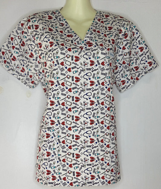 Heart beat scrub top