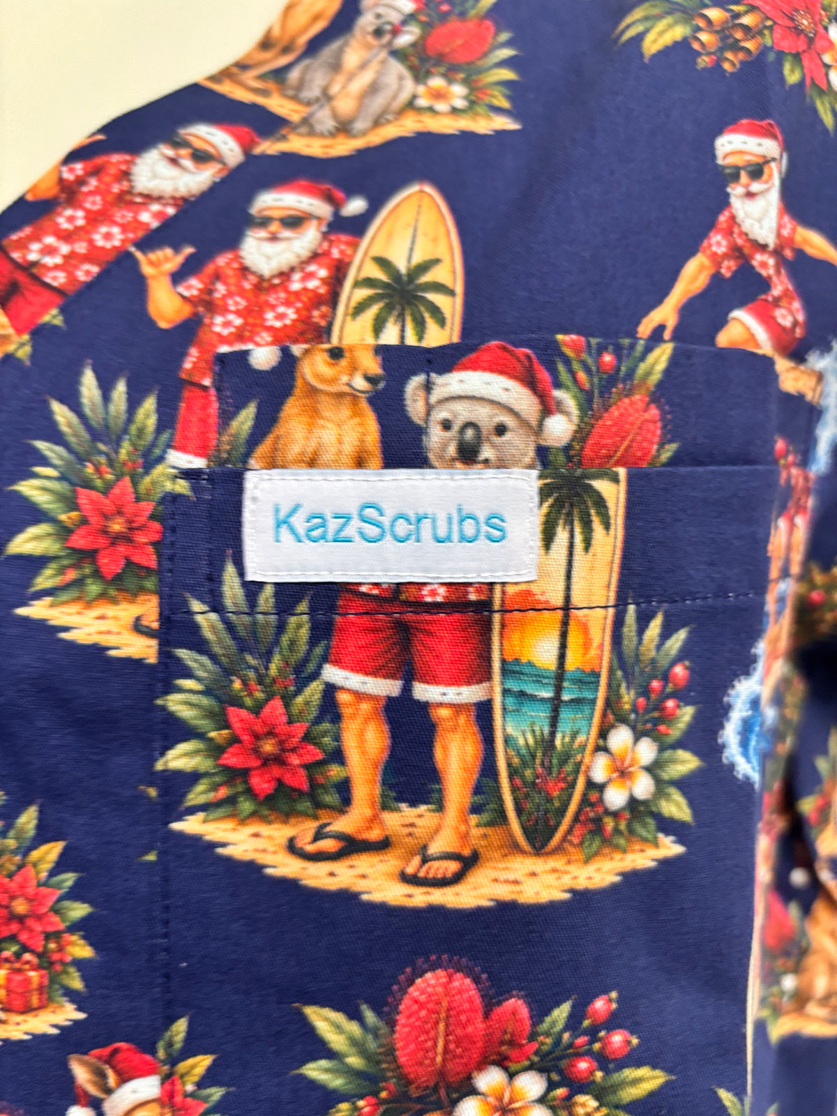 Auzzie Santa Scrub top