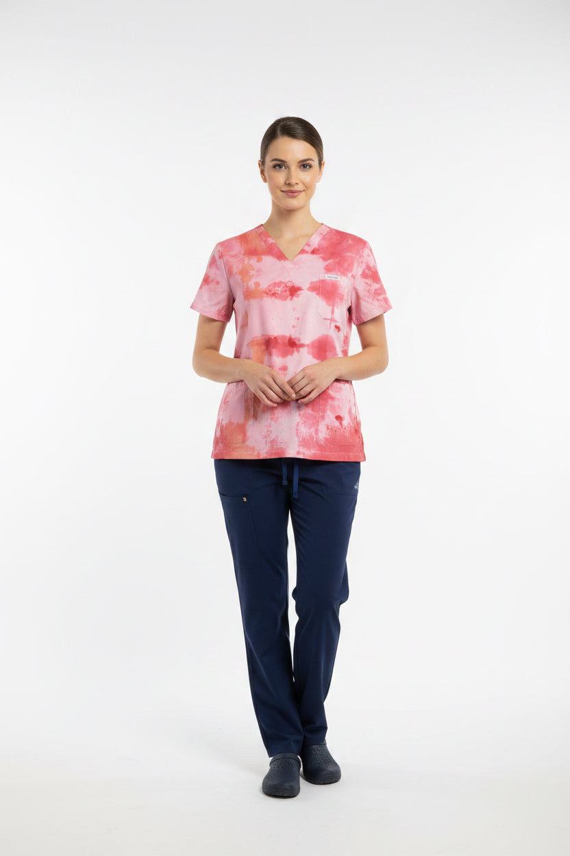 Squished mango scrub top