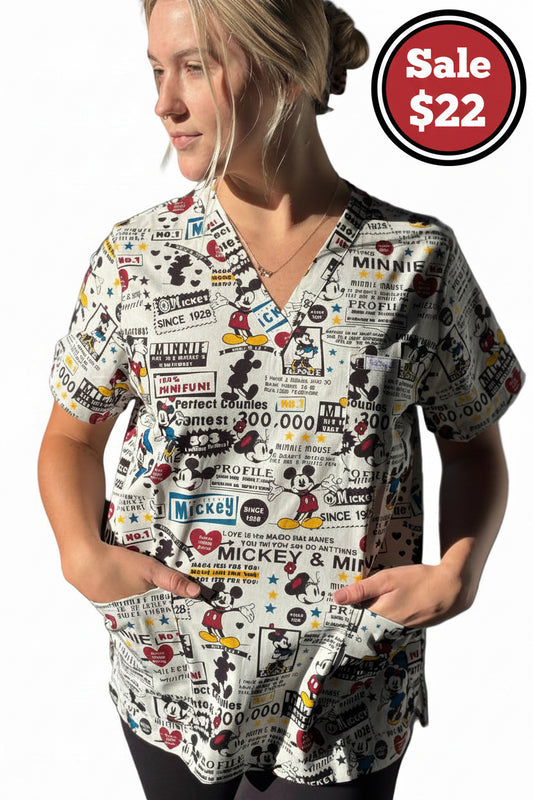 Read all about it mick scrub top KazScrubs