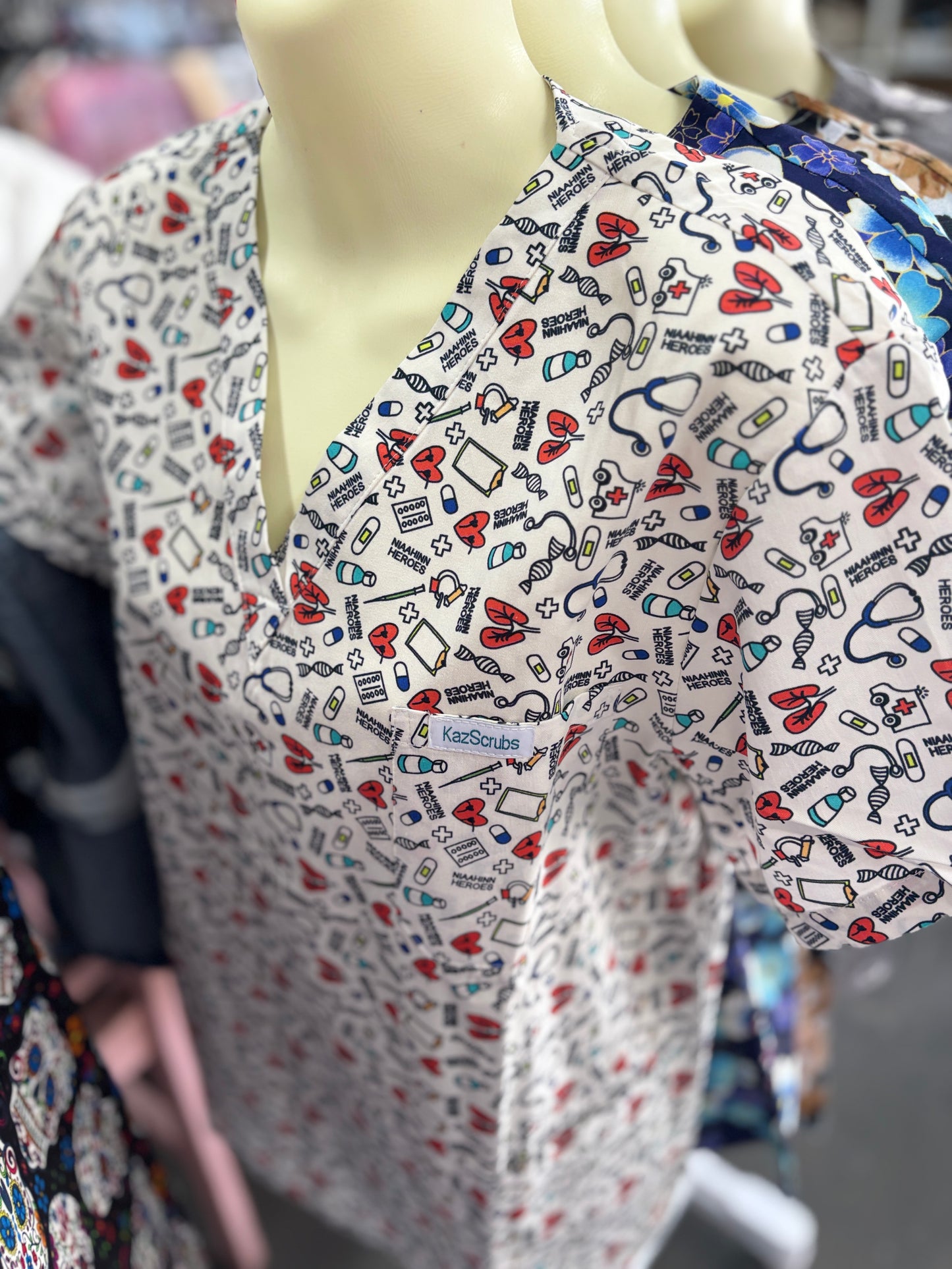 Heart beat scrub top