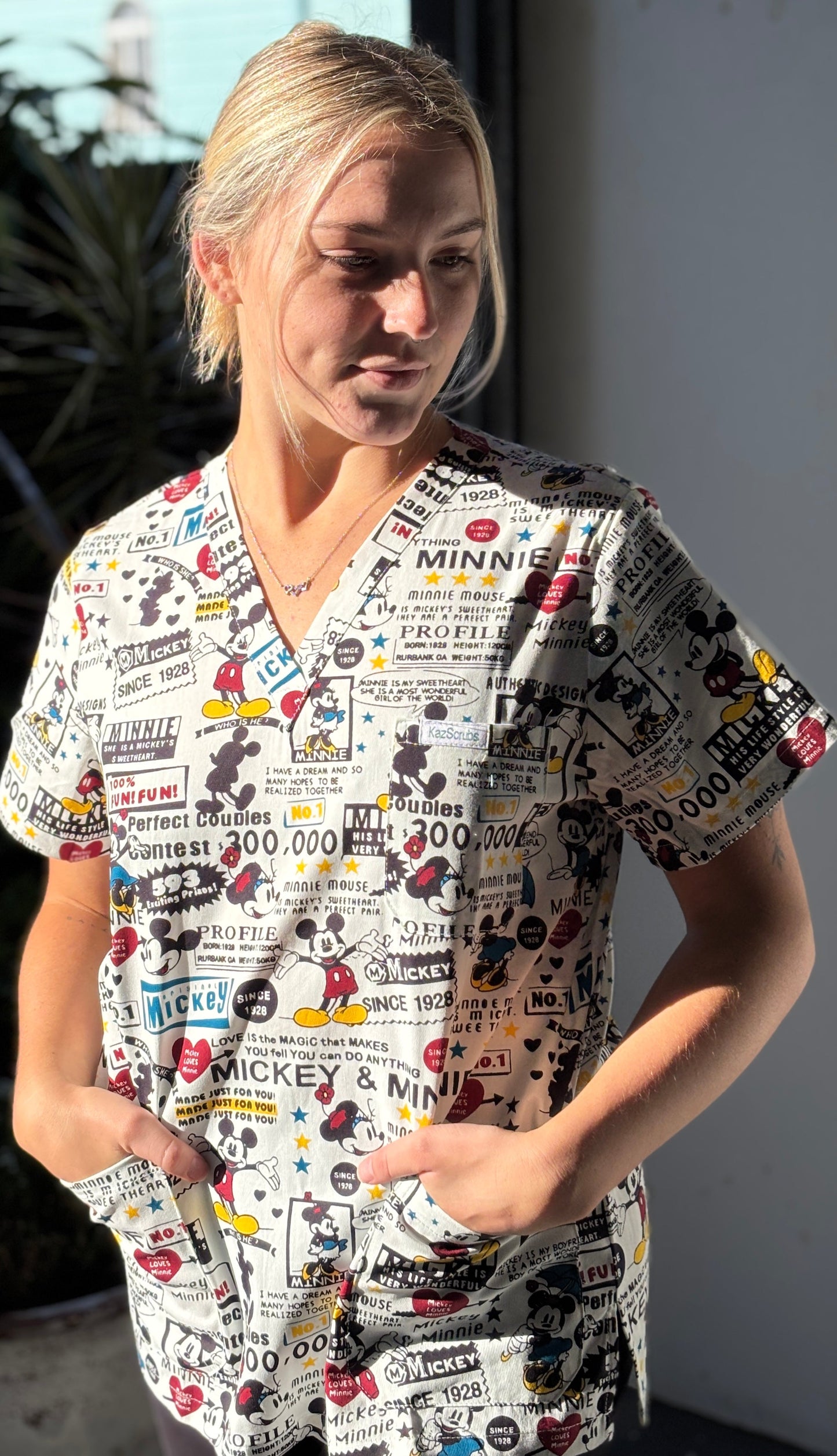 Read all about it mick scrub top KazScrubs