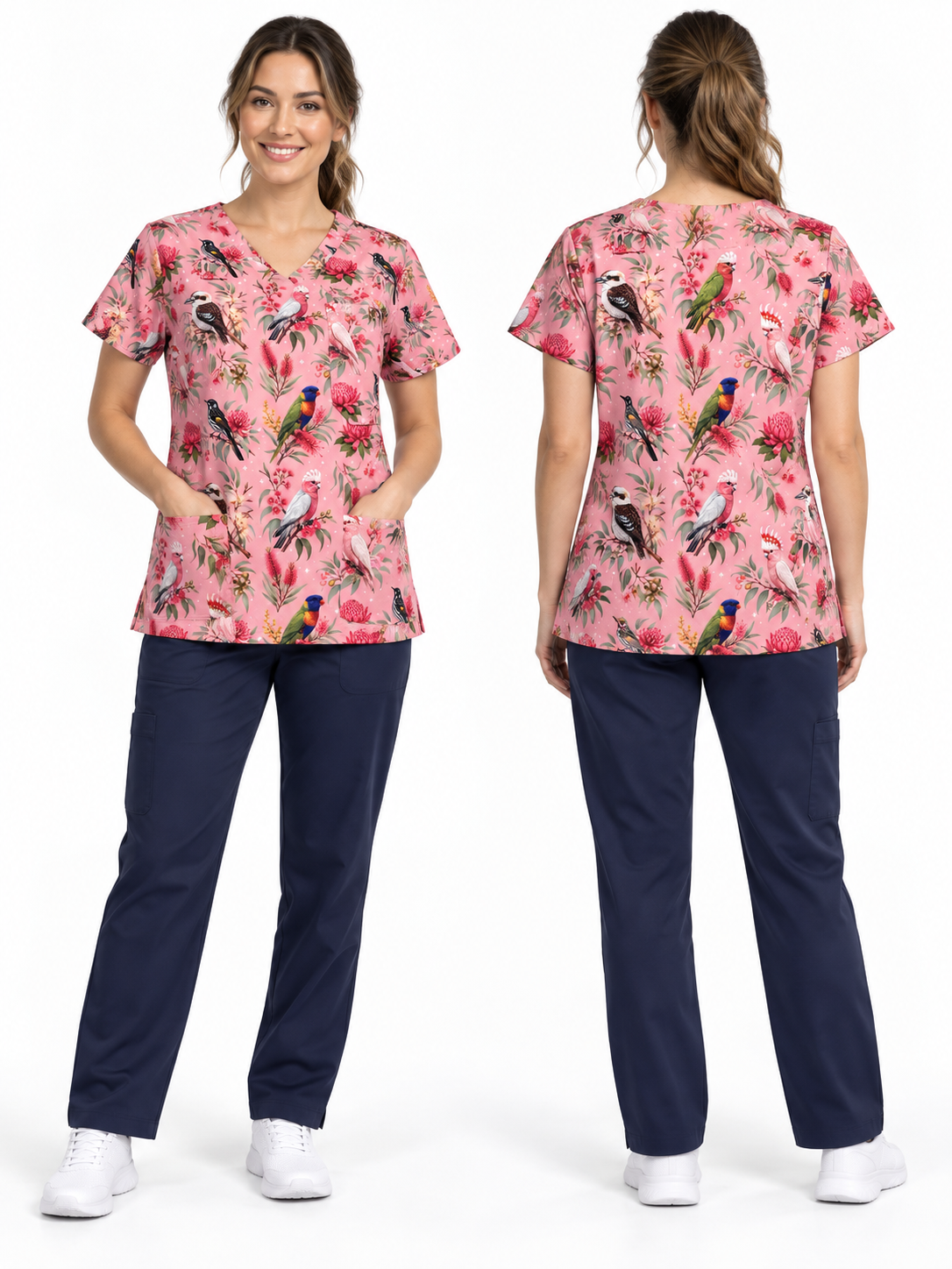 Auzzie birds scrub top
