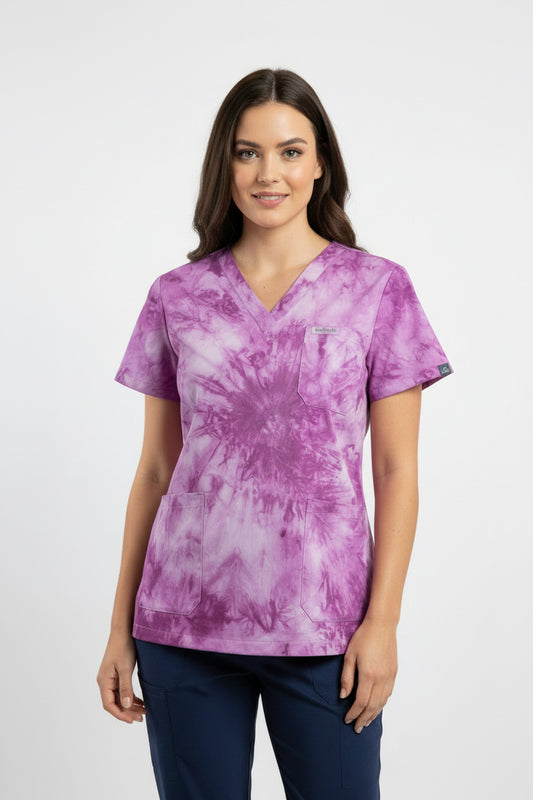 Purple pash scrub top