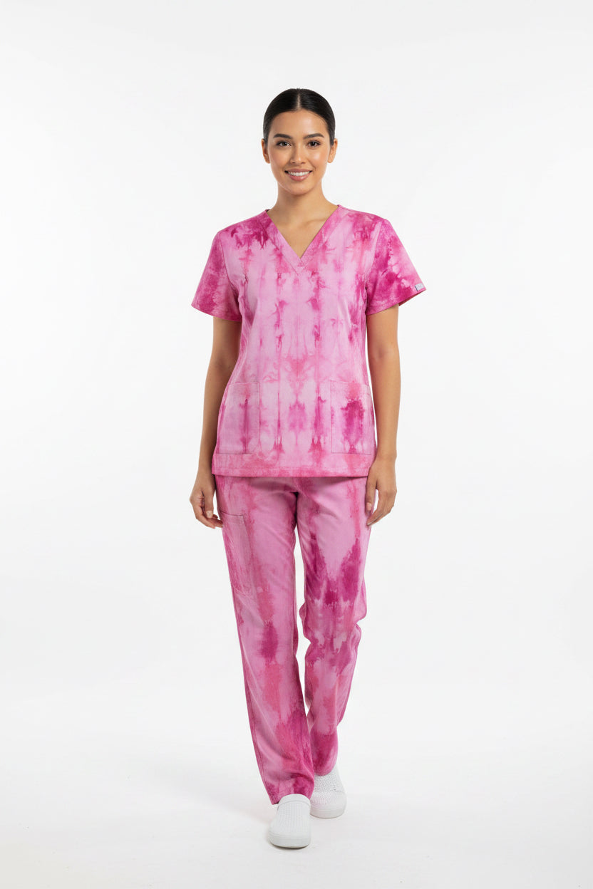 Pink swirl KazScrubs