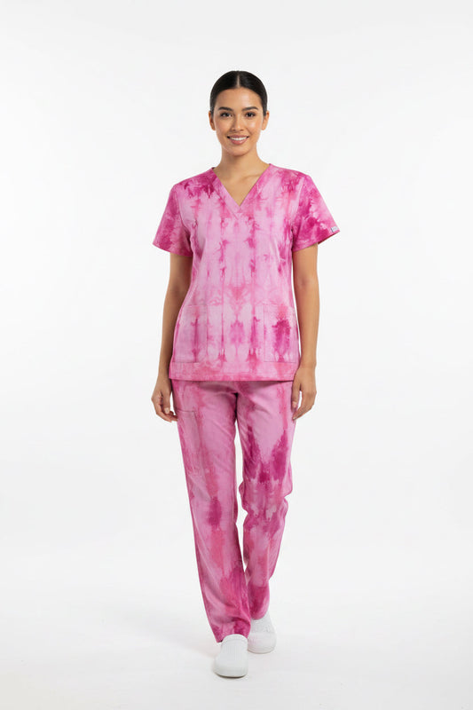 Pink swirl KazScrubs