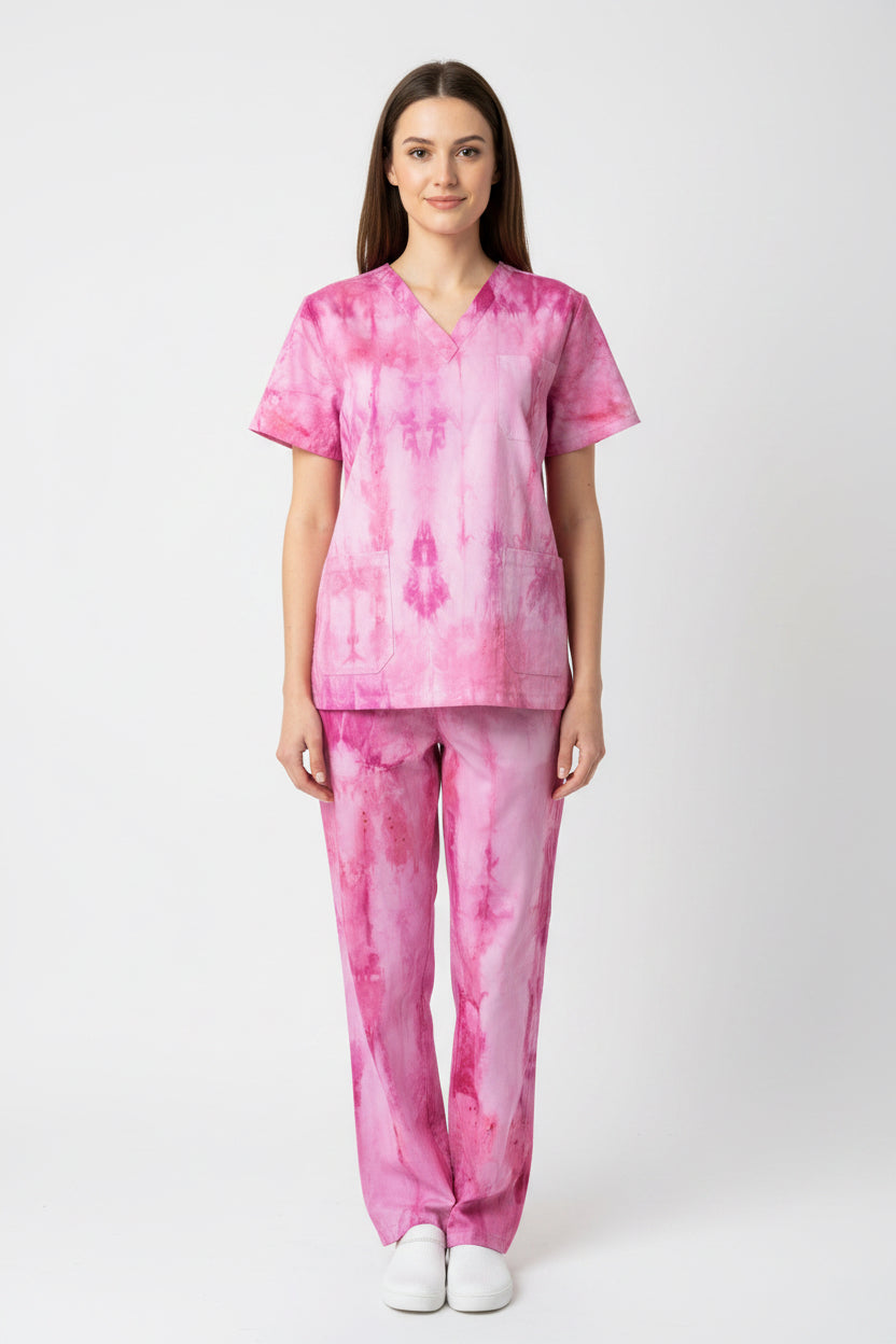 Pink swirl KazScrubs