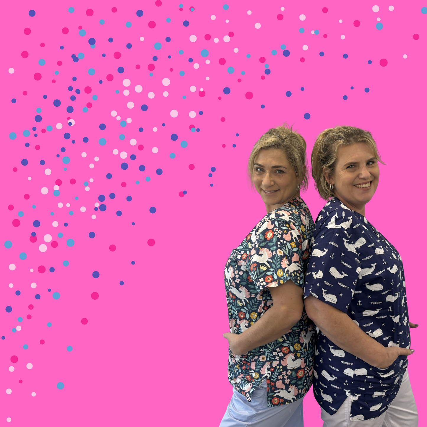 Whales scrub tops