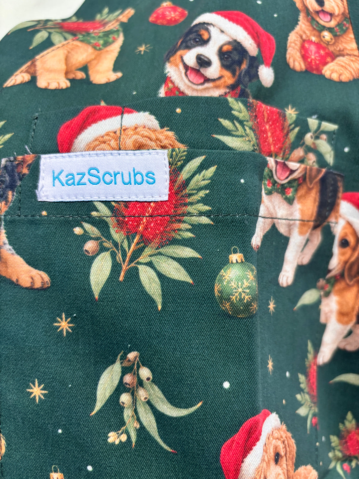 Puppy Christmas Scrub top