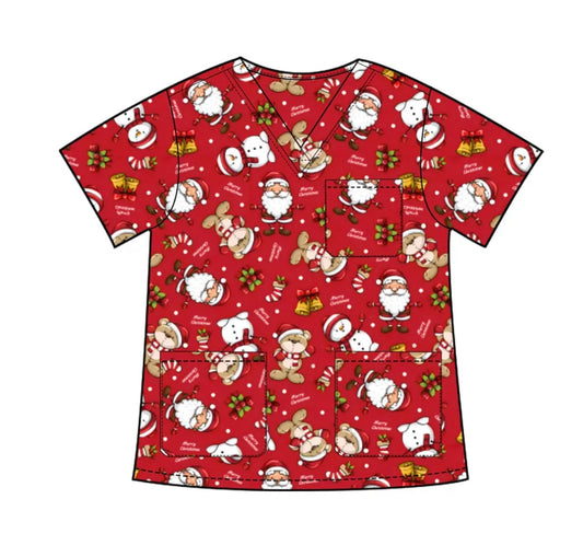 The cute Christmas scrub top