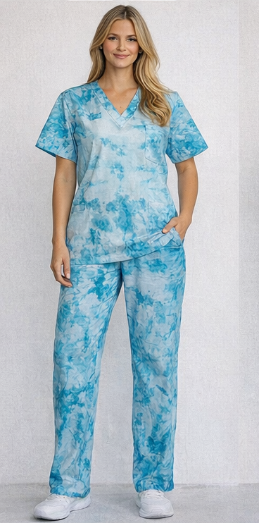 Blue water scrub set