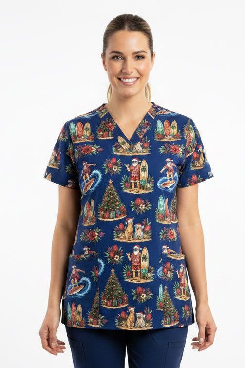 Auzzie Santa Scrub top