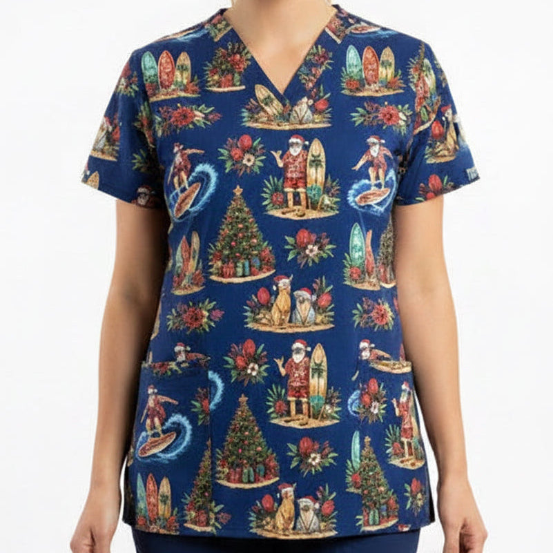 Auzzie Santa Scrub top