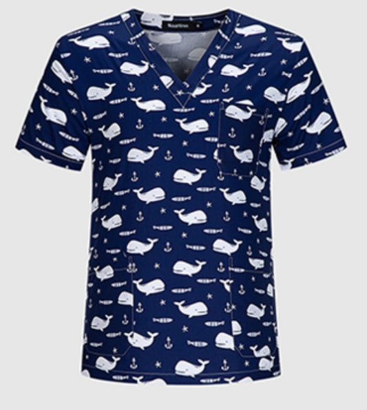 Whales scrub tops