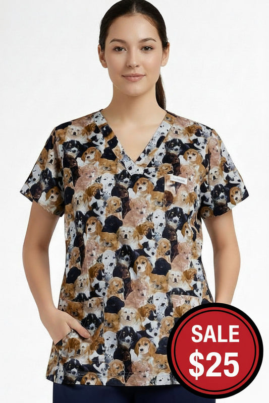Who let the dogs out? Scrub top KazScrubs