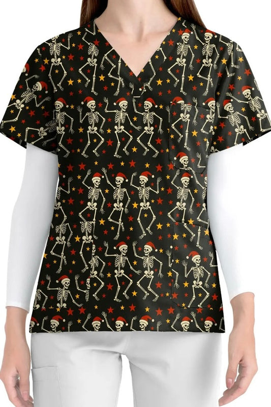 Jingle bones scrub top