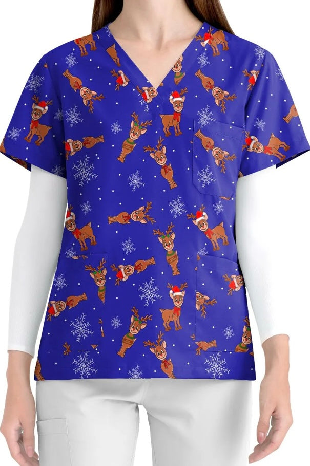 Remi the reindeer Scrub top