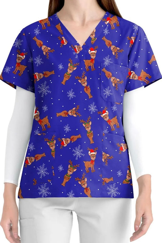 Remi the reindeer Scrub top