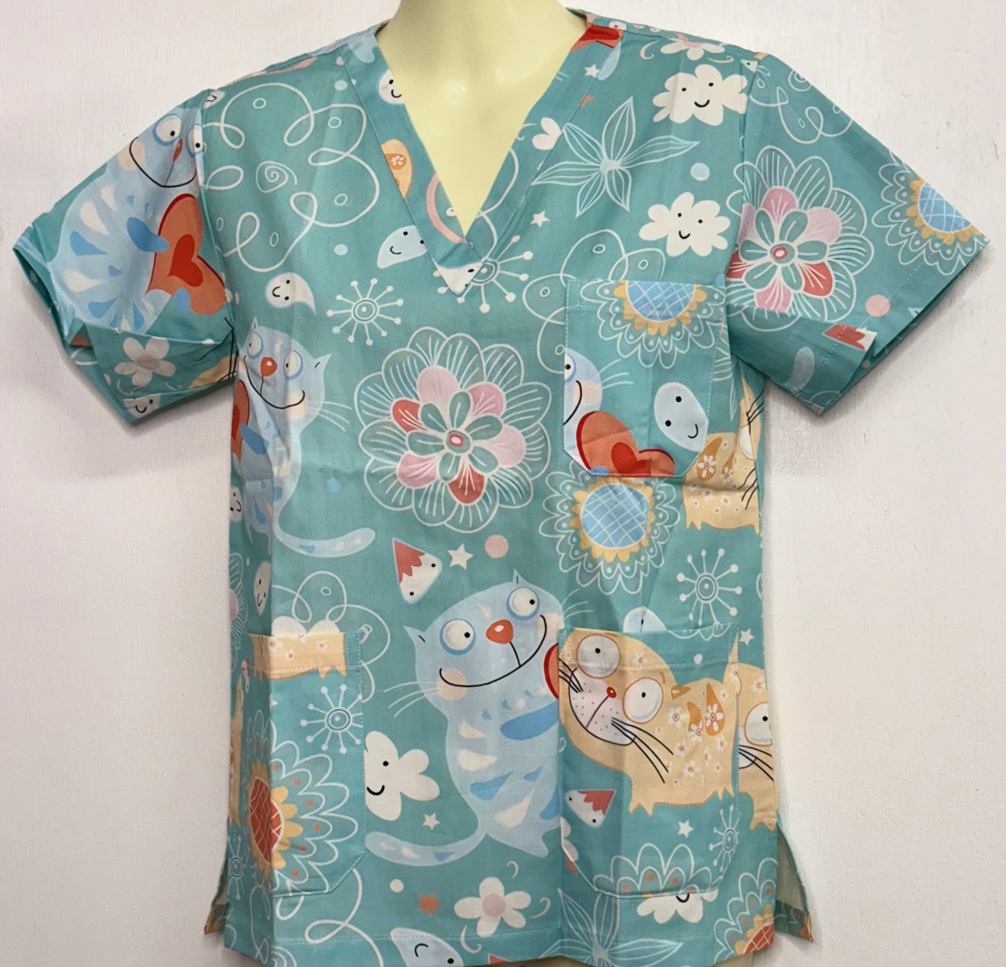Cats n hearts Scrub top