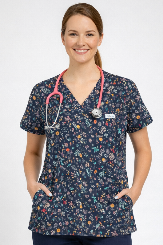 Garden love scrub top