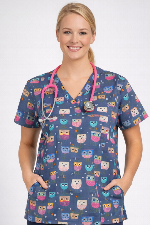 Lover of owl scrub top
