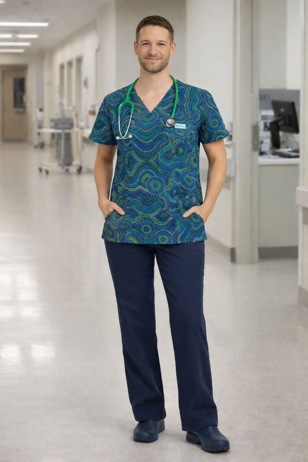 The lay of the land scrub top