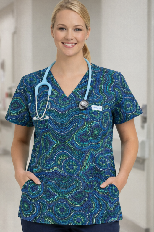 The lay of the land scrub top