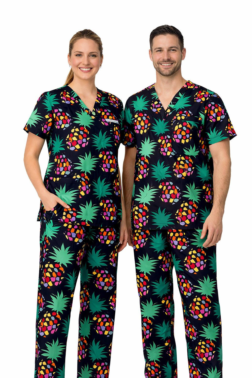 Tropicana black scrub set
