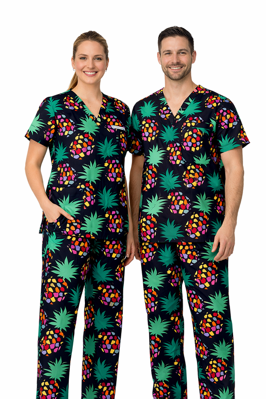 Tropicana black scrub set