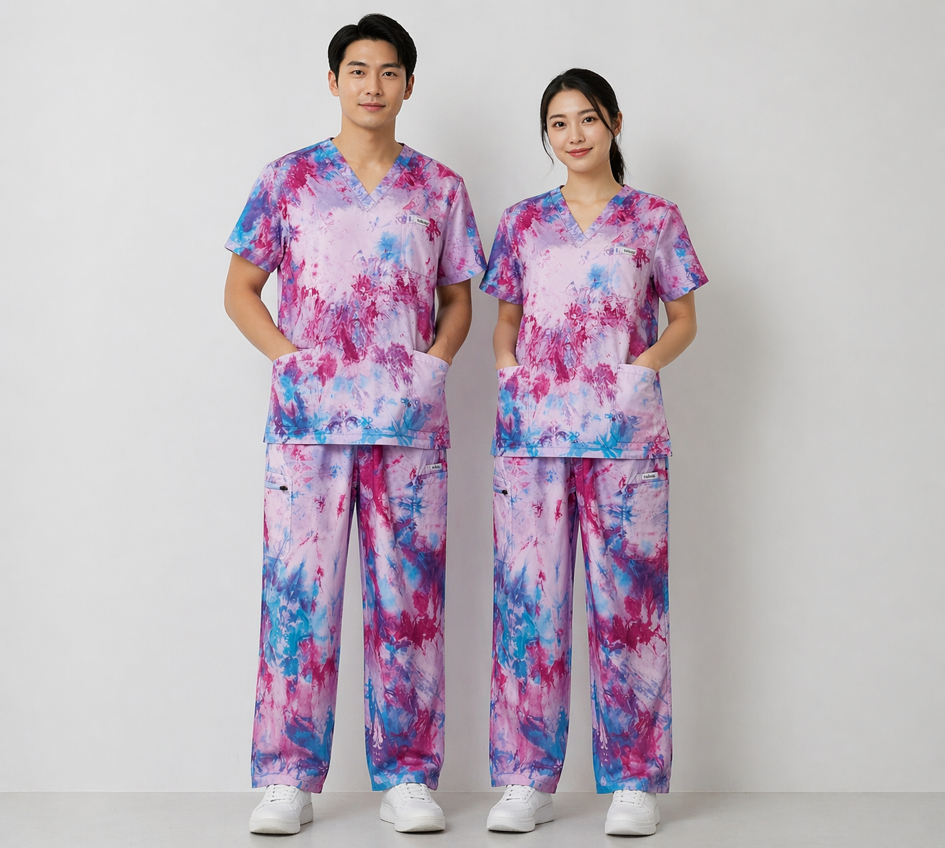 Cotton candy tie-dyed scrub set KazScrubs
